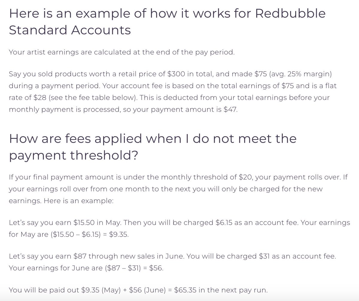CharCubed's tweet photo. .@redbubble has introduced a fascinatingly evil new business model that boils down to "if you're a small artist, fuck you"

they're like "hey, you know that 30 cents you make on a sticker sale? it's 15 cents now &amp; you only get paid once you sell $20's worth. hope that helps <3 " https://t.co/vIwTcxOTPv