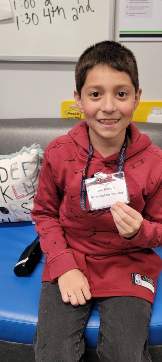 MR. BURTON was Principal for the Day at BPE. Thank you to Dylan's family and The Education Foundation for making this opportunity a reality. We had so much fun and he was such a great help. #BCSDTitans #BPETitans