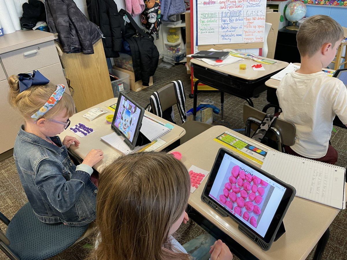 jennymck3's tweet photo. Science Week Day 3: The third graders learned about the states of matter and made Playdoh  particles to simulate solids, liquids, and gases. @MeadowRidgeRoar @OSD135 https://t.co/Hgvxu6g6Wi