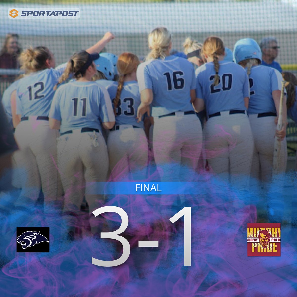 Softball Final:

Panthers take down Murphy 3-1! 

Pyatt was lights out in the circle going the distance striking out 4 with no earned runs!

Harris: 3-4, RBI
Pyatt: 2-4, RBI
Yates: 2-3
Z. Kellerman: 1-1, RBI

<a href="/wmixsports/">WMIX Sports</a> @Press_Weekly <a href="/The_SIRR_Conf/">The SIRR Conference</a> <a href="/section618/">Section618.com</a>