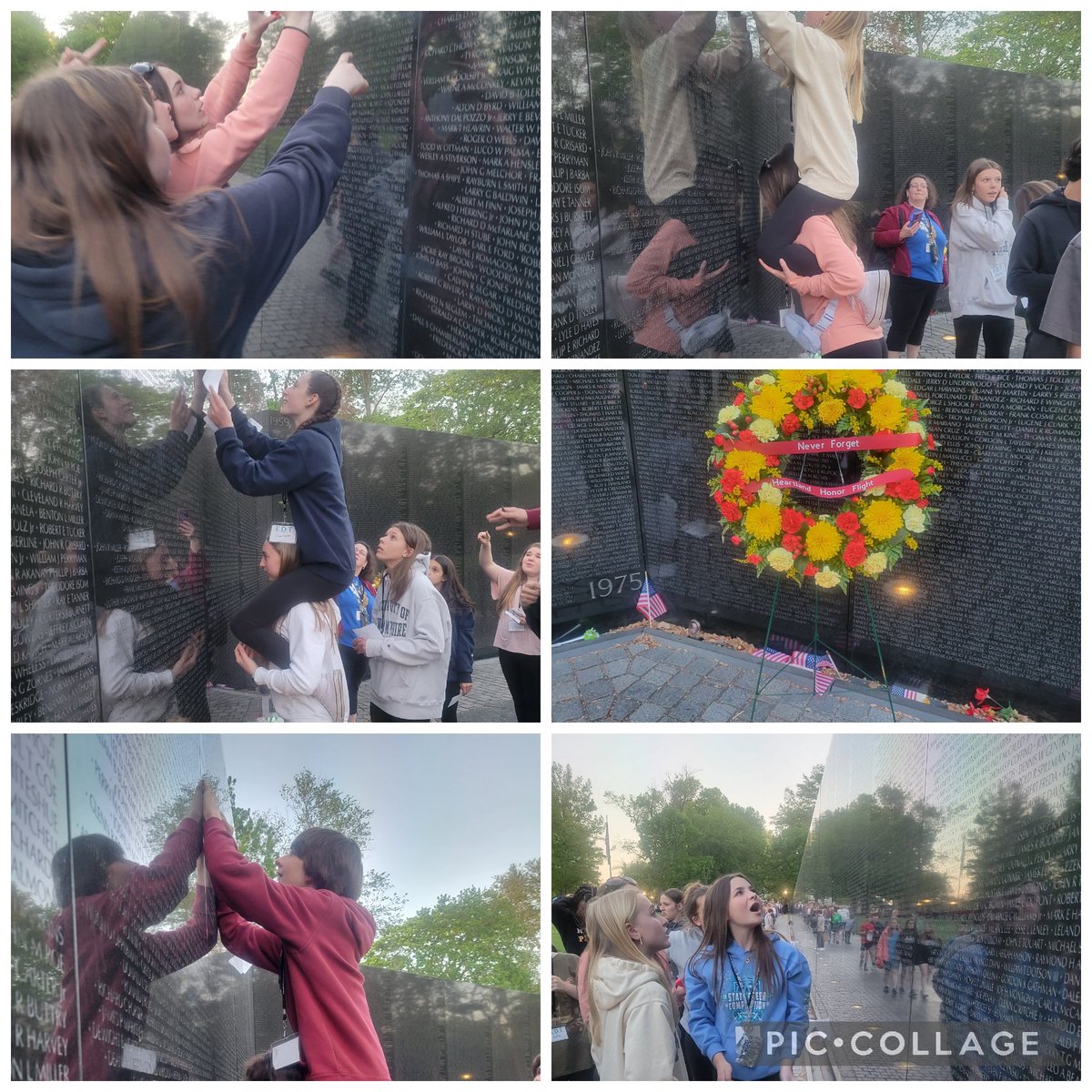 <a href="/PMSPelham/">Pelham Memorial</a> at the #VietnamMemorial in <a href="/washingtondc/">Visit Washington, DC</a> with <a href="/EDiscoveryTours/">Educational Tours</a>! Wall rubbings of people from #Pelham. #DC2023