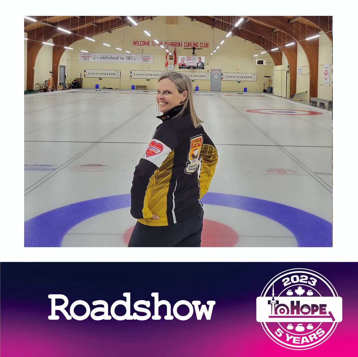 Sandra from the Pembroke Curling Centre has attended every TO Hope event. One of our biggest supporters, she is pictured here in her Andrea Kelly Scotties' jacket that she won in one of our auctions. She is looking forward to cheering on Andrea and Team McCarville next year!