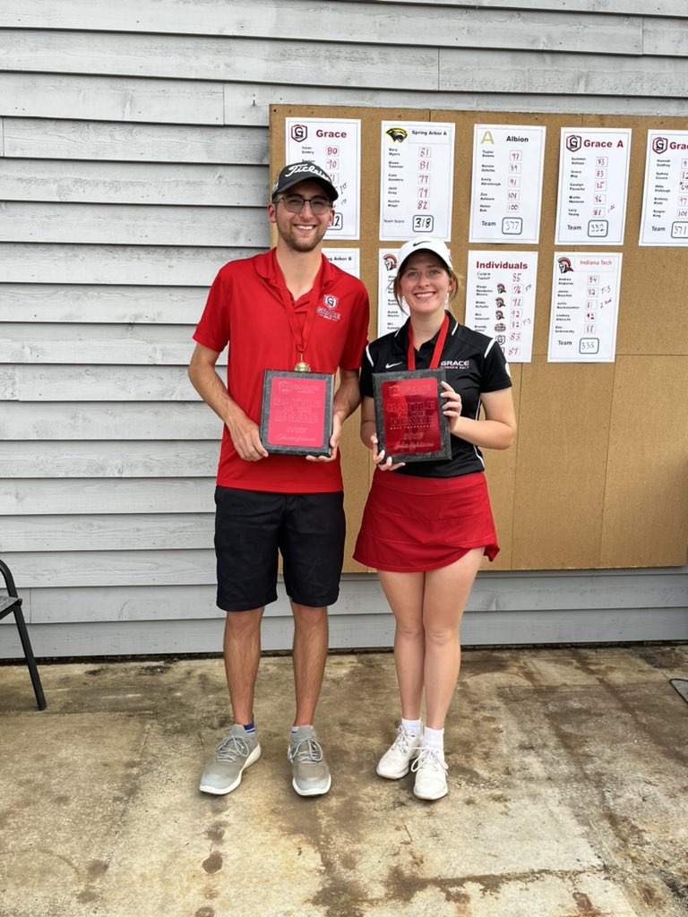 GraceLancers's tweet photo. Congratulations to Grace’s men’s and women’s golf teams for winning the Battle at Stonehenge! Chase Byron and Lucy Young were individual champions!

#LancerUp https://t.co/teyjGYvXXR