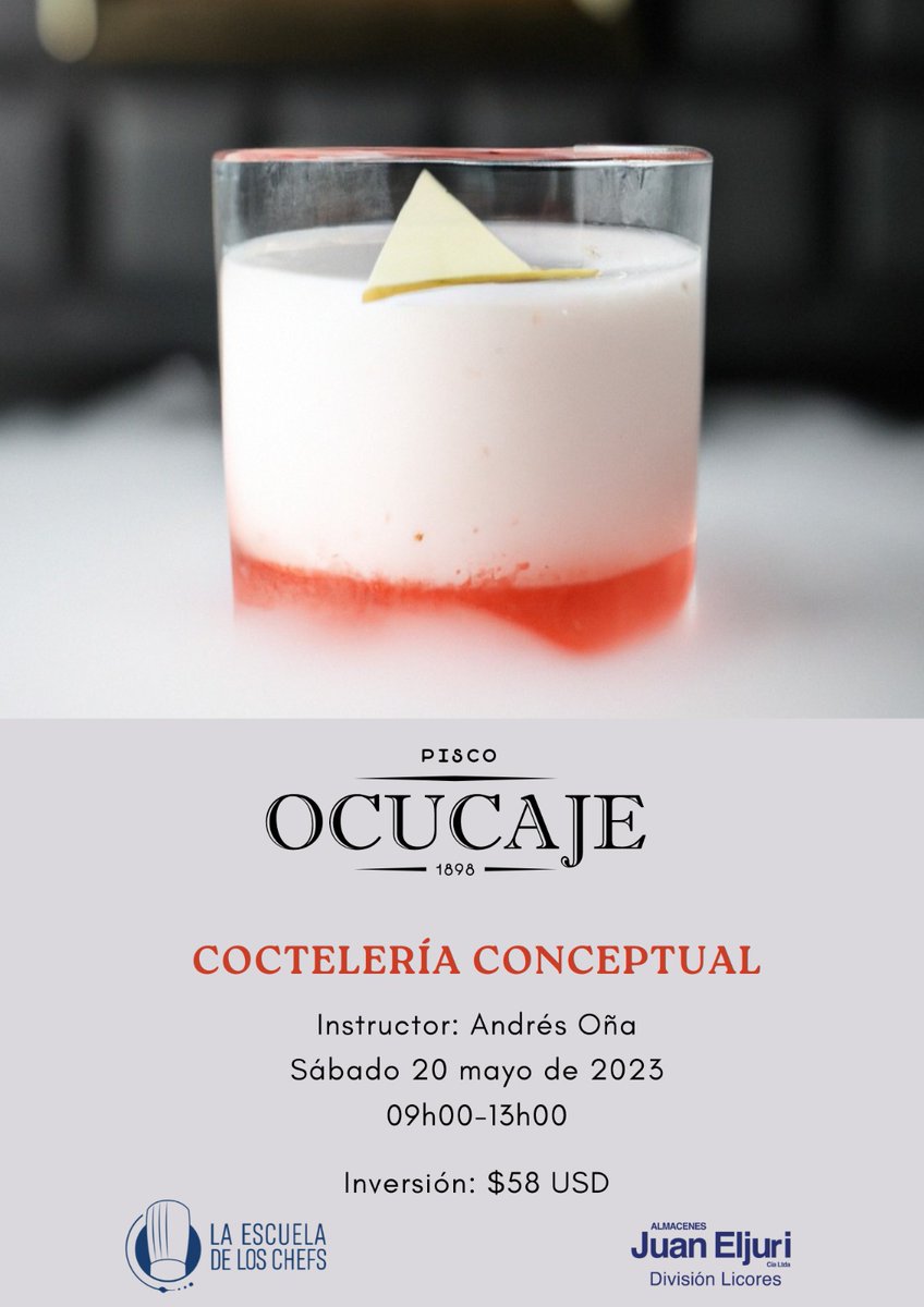 baracademyec's tweet photo. Te gusta el Pisco?
Aprende nuevas formas de tomar cocktails con el destilado peruano.
Info aqui 👇
#pisco 
#cocktails https://t.co/3iVEDxy0oa