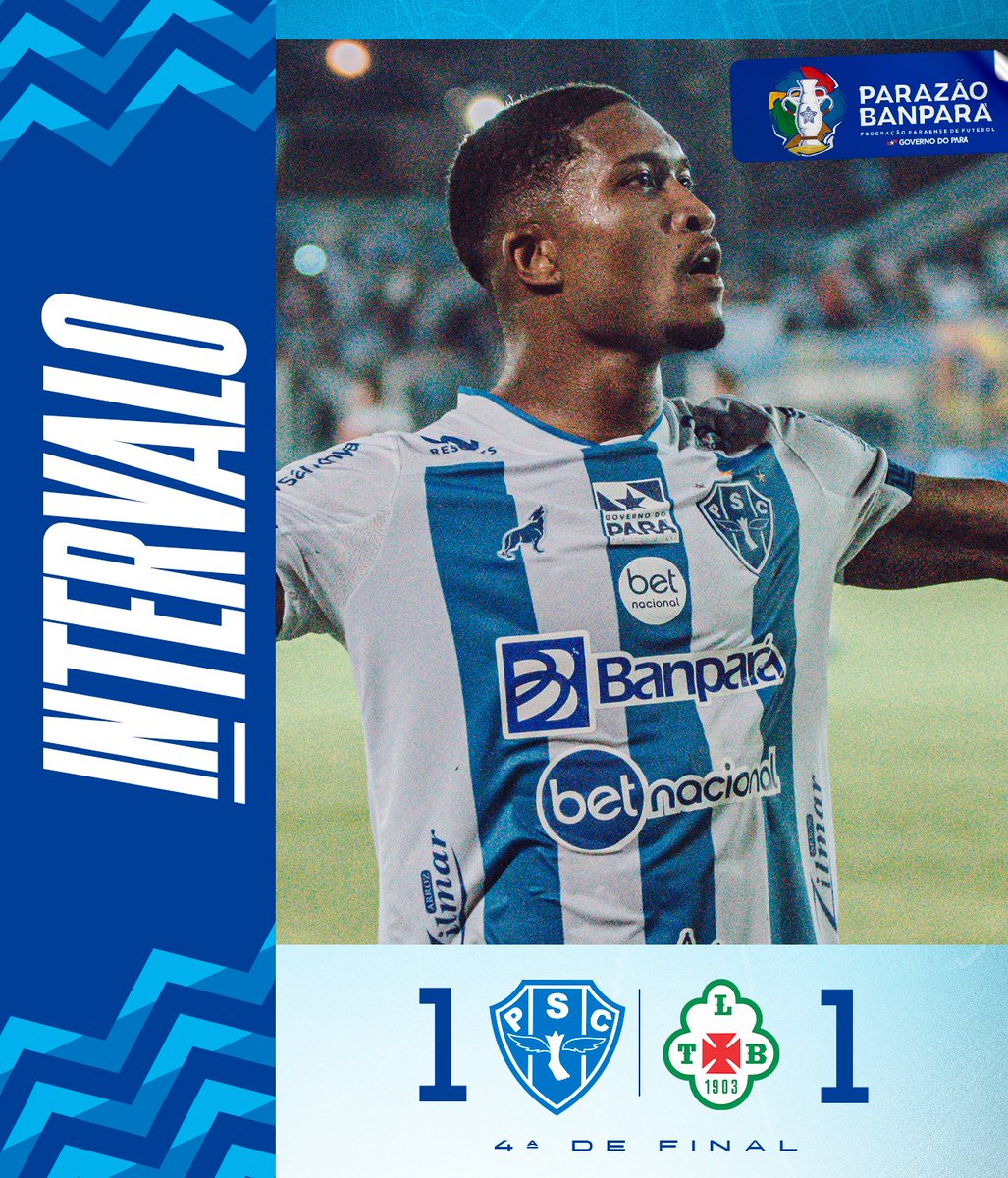 Paysandu's tweet photo. 🏆 #Parazão2023 - 4ª de final (VOLTA)

Fim de primeiro tempo! 🔵⚪️
🆚 Paysandu 1x1 Tuna Luso
⚽️ Mário Sérgio

AO VIVO E COM IMAGENS!

https://t.co/sDszgycMxw

#OMaiorCampeãodaAmazônia #PSCxTUN https://t.co/rO4lCKgx1j