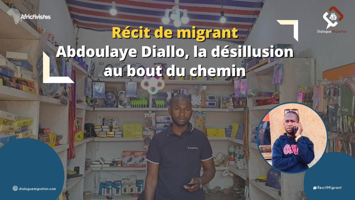 DialMigration's tweet photo. #RecitMigrant
La Désillusion migratoire est une monnaie courante chez beaucoup de jeunes candidats à l'eldorado 🧳🚢
Notre reporter @saidoulab ✍️ est allé à la rencontre d’un jeune guinéen victime de cette tentation irrésistible
Plus➡️https://t.co/WrcZDU0CYA
#DialoguesMigrations https://t.co/DAko7wHWvV