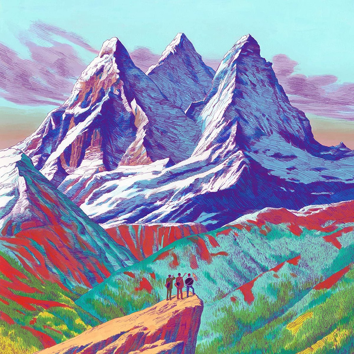PBJmusik's tweet photo. Peter Bjorn and John - Endless Dream (2020)
🎨✍️🤖 Look, this homage was made by a fan from the northeast of Brazil named Miguel
The artwork (#EndlessDream & #EndlessPlay EP) was inspired by a 1974 painting by Dick Bengtsson (1936-1989) called 'Bergsvandrare' (Mountain hikers) https://t.co/MtFZWq80NS