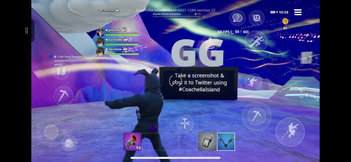 sclarkey03's tweet photo. Fortnite told me to do it lol 😂 #CoachellaIsland #Fortnite https://t.co/jsP91LjNzl