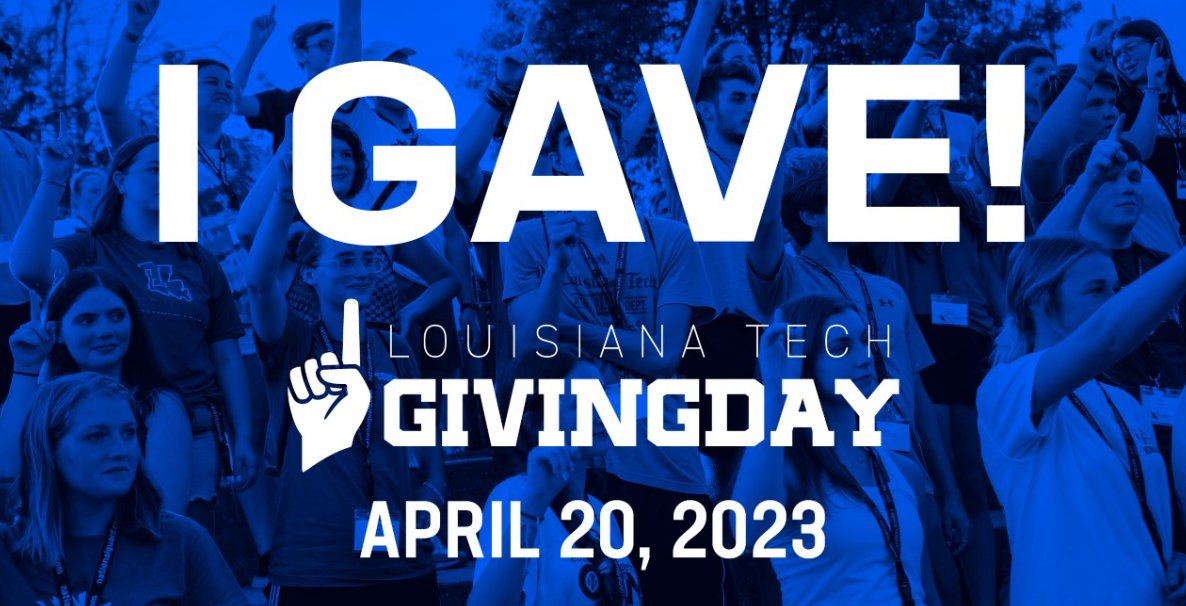 It's finally here! Louisiana Tech's fifth annual Giving Day! Start your morning the right way, and click the link below! #TechGivingDay #LTAC #EverLoyalBe

louisianatechgivingday.org/giving-day/641…