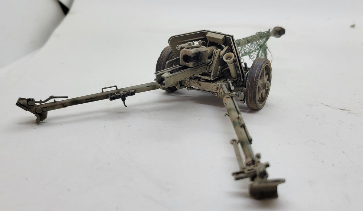 argyle1994's tweet photo. ダスヴェルグ(中身ドラゴン)の7.5cm Pak40を塗装しました、タミヤのアメリカ歩兵偵察セットと合わせようかなと思ってます
#Pak40 #DasWerk #プラモデル https://t.co/pw3G6BJ77D