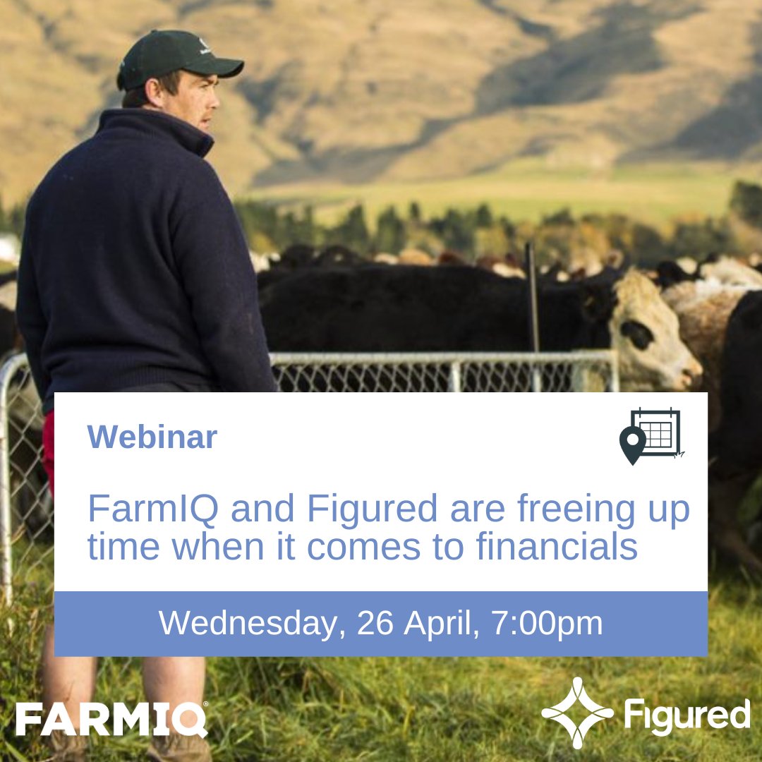 Save time and improve accuracy with the FarmIQ and @figured integration 🌱

Join Craig, Danielle and Aaron as they discuss the latest on the integration and how it can support farming businesses right across New Zealand!

Register ➡️ hubs.la/Q01M8Lgx0