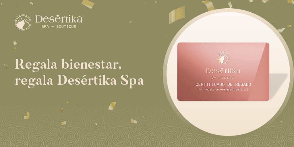 desertikaspa's tweet photo. Este #Aniversario18 regala relajación. 

Con el certificado de regalo de Desértika Spa. 🌿💆♂️

Adquiérelo en 👉 https://t.co/wtjdOjbo6k

#Desertikaspa #tranquility #mindbodysoul #renewaltime #spalife #regalo #certificado https://t.co/7HmhojykBn