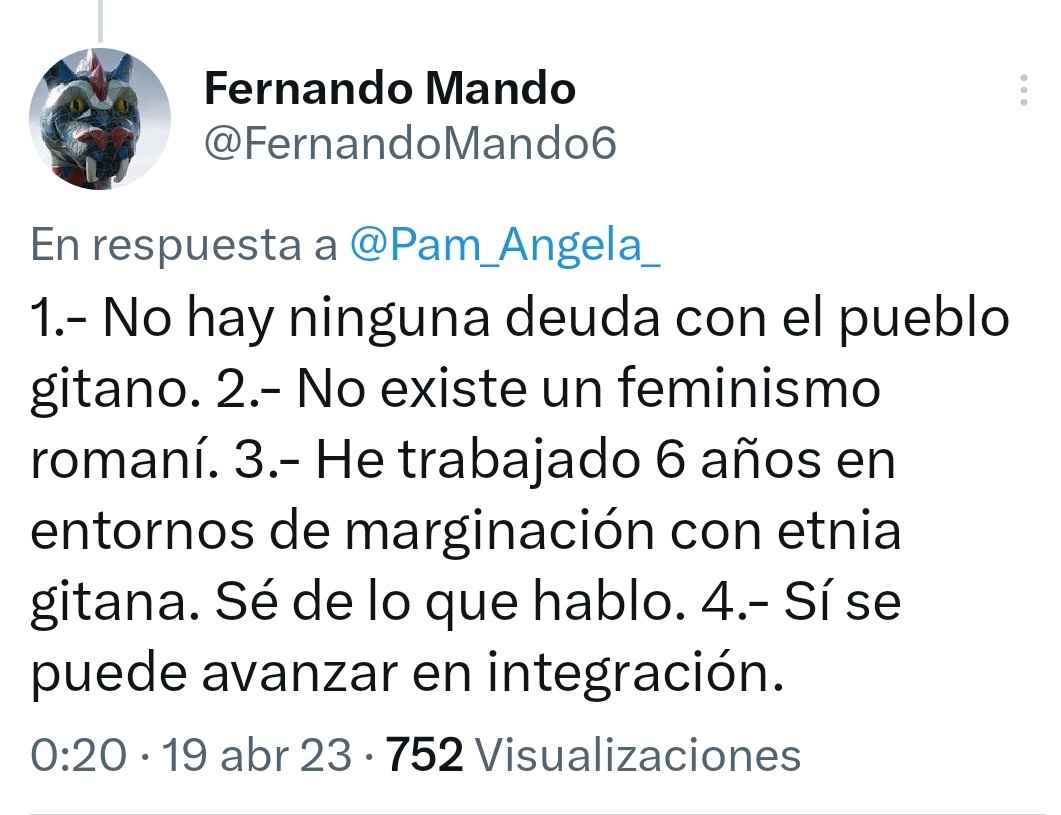SarayB_'s tweet photo. Ni tu síndrome de salvador blanco ni tu "trabajar" en estos entornos disimulan el racismo que rezuma cada una de tus palabras. Afirmaciones desde la blanquitud y el privilegio evidencian que no, no tienes ni put* idea.

A mi no me da la gana integrarme.

¿Algo más? https://t.co/SLcsy2inyR