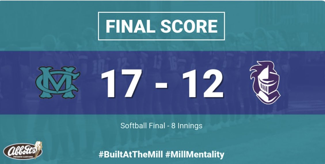 🥎 Final in Extra Innings

#BuiltAtTheMill #MillMentality
