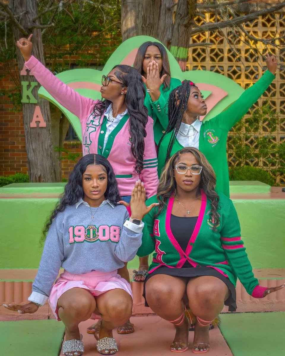 watchtheyard's tweet photo. The AKAs at Albany State University! 💕💚

@swaelenz
📸: @gammasigmaaka 
#AlphaKappaAlpha https://t.co/xla3juEGlS