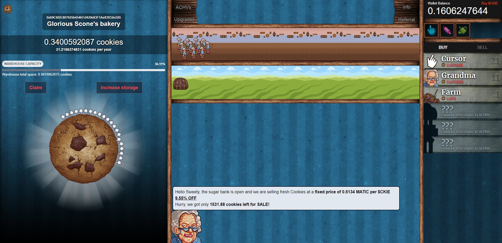 Cookie Clicker as an NFT game