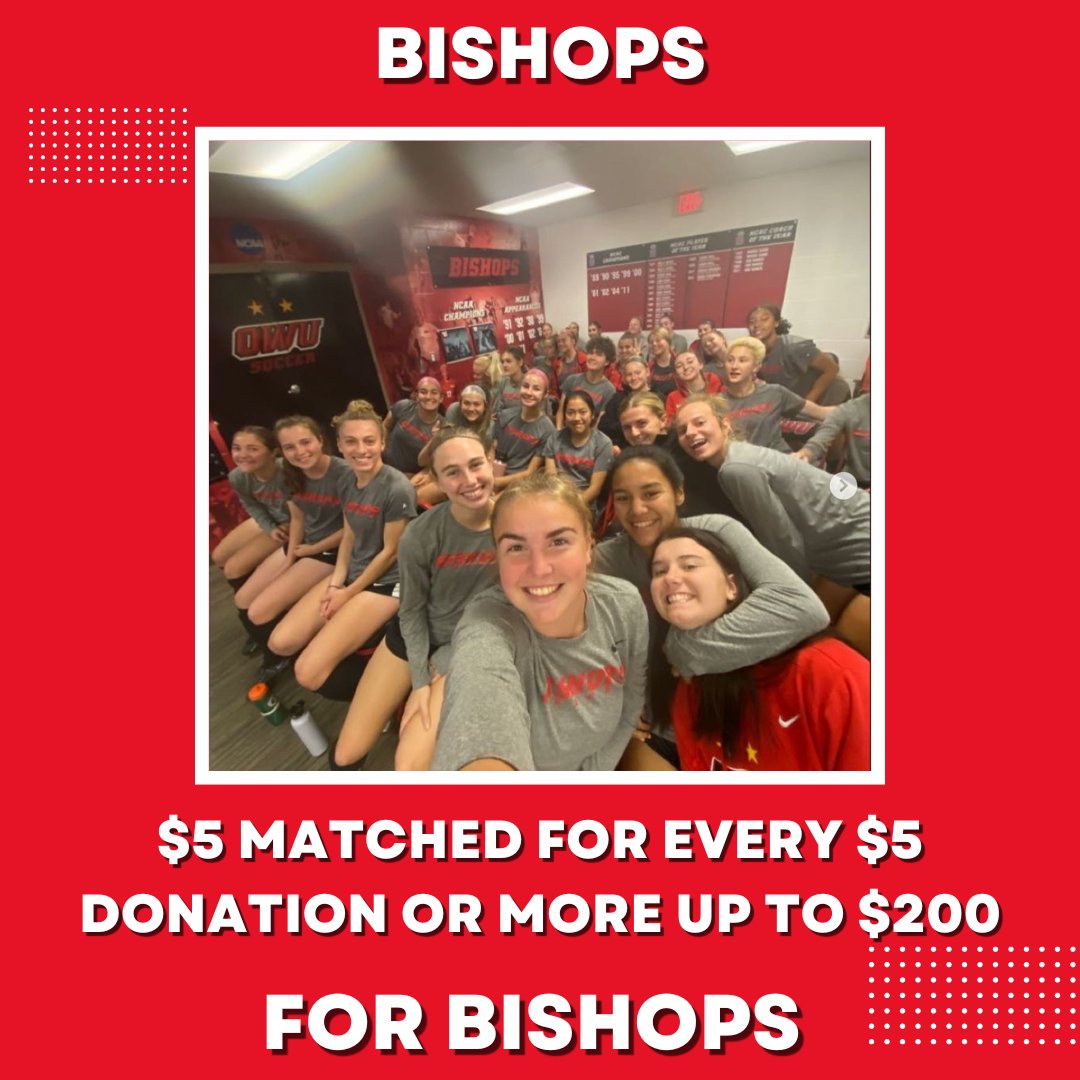 Still time to donate and support the women's soccer program!

Julie Ferguson will match $5 per donor for gifts of $5 or higher, up to $200
Only for the next 40 donors with donation amounts of $5 or more.

🔗:givecampus.com/schools/OhioWe…