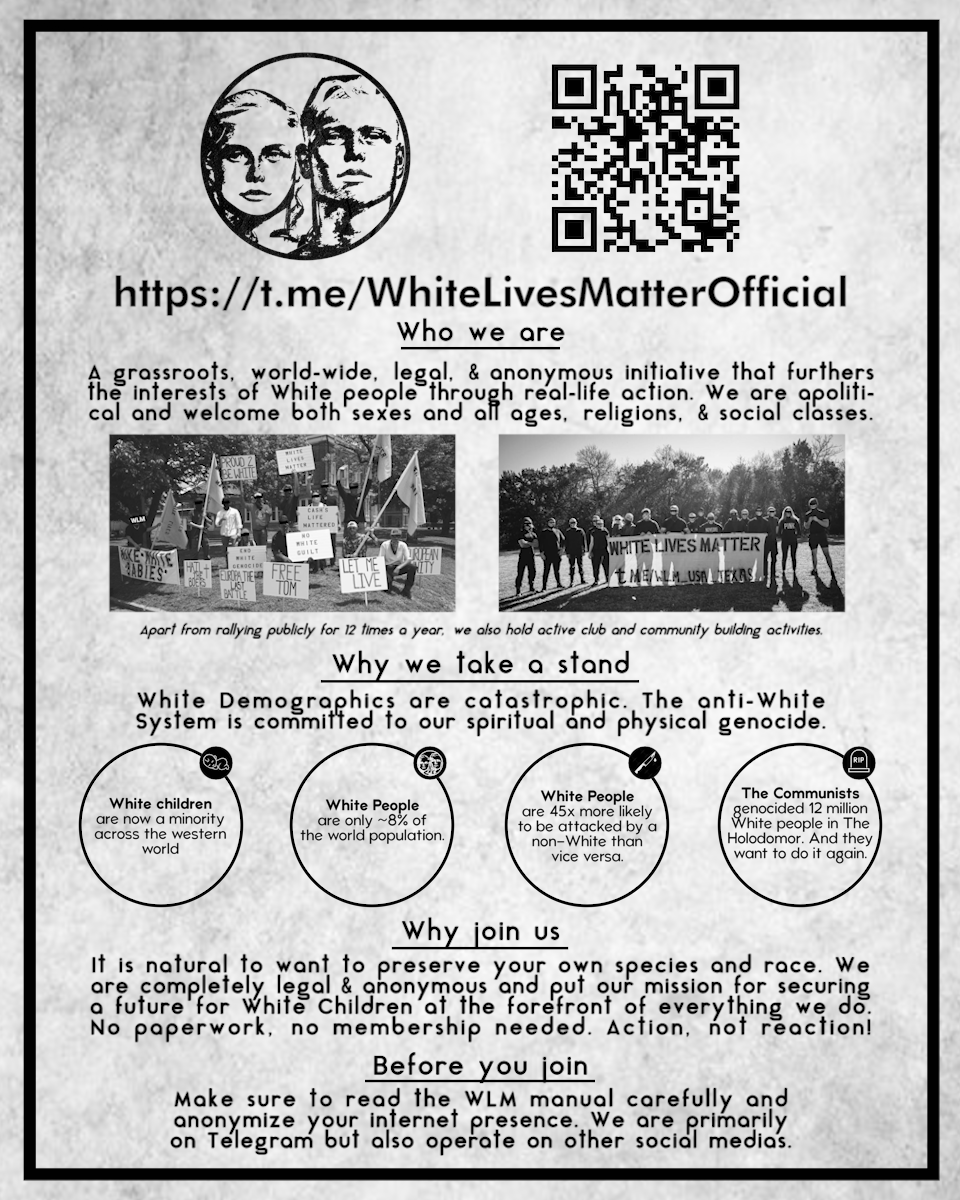 wlmglobal's tweet photo. Thank you for 2,000 followers. 

Please retweet if you agree with our pro-White message and help us find the White men of action of these rough times for our people. https://t.co/m55wDJFFTX