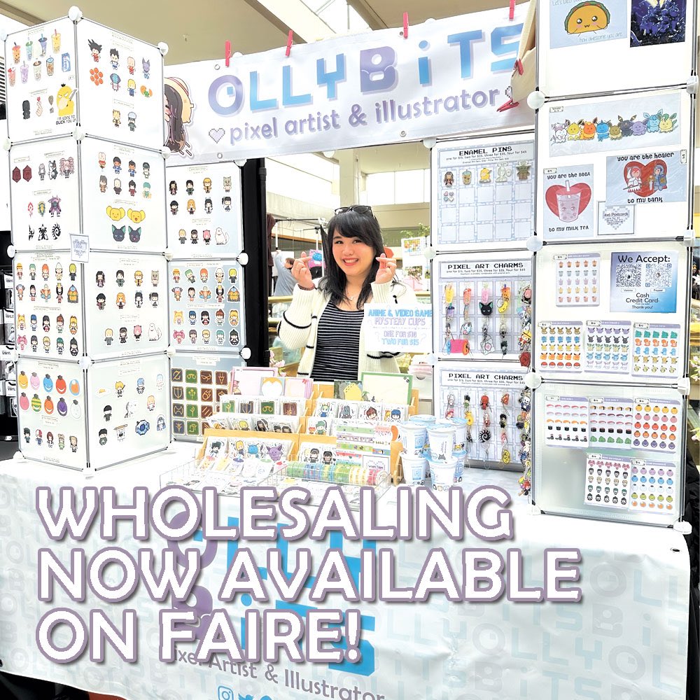 Wholesaling is now open on Faire! Now supplying my pixel art and original designs to businesses! I am slowly still adding items to it but not everything will be listed there! If there is something unlisted, reach out via email! ❤️ Thank you for the love and support ❤️