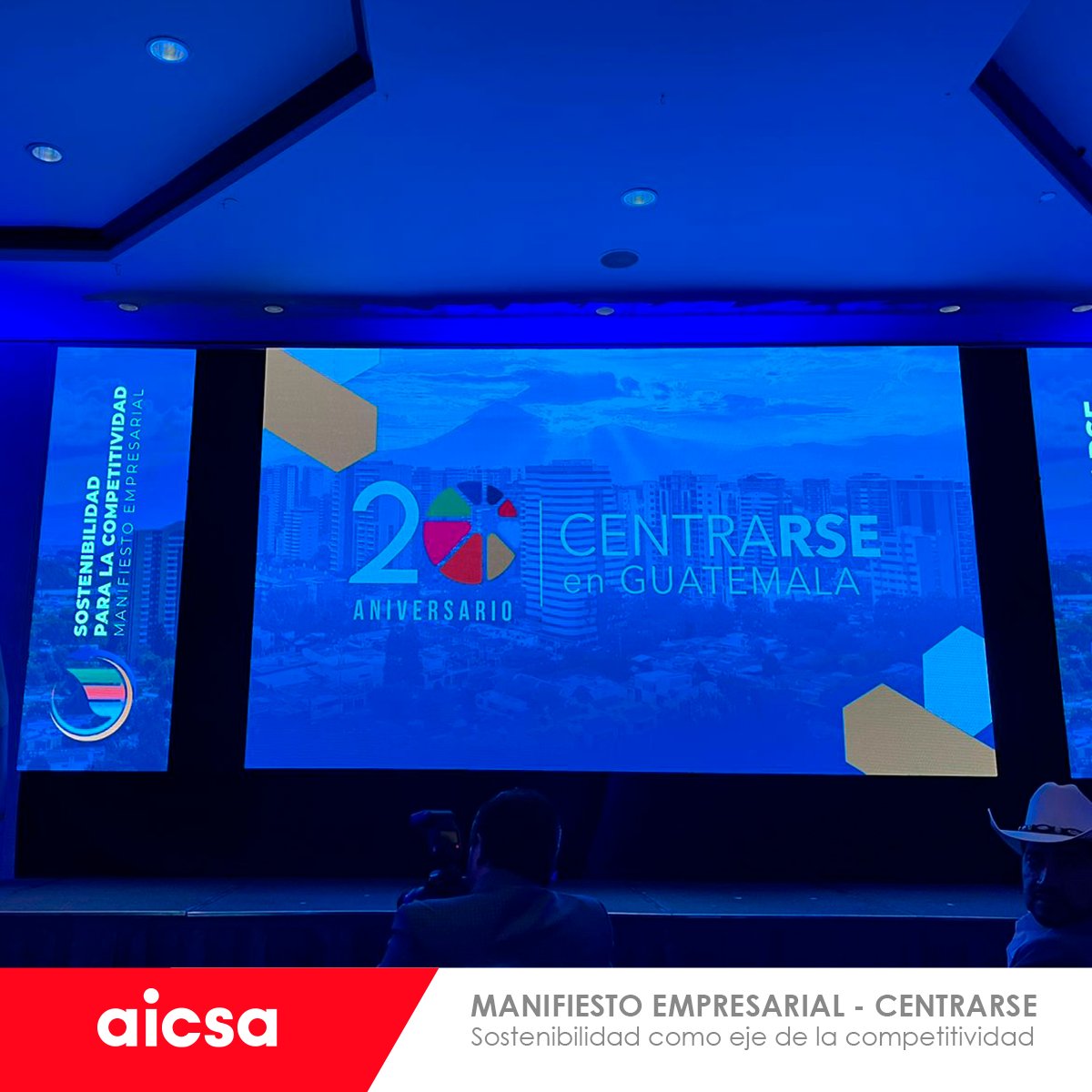 AICSACORP's tweet photo. Hoy participamos en el manifiesto empresarial organizado por @CentraRSE Durante el evento se presentaron  propuestas para incorporar la sostenibilidad en los planes de gobierno como elemento clave para la competitividad en Guatemala.
#Corporaciónaicsa  #aicsaRSE #Centrarse https://t.co/2rWJrbMeoC