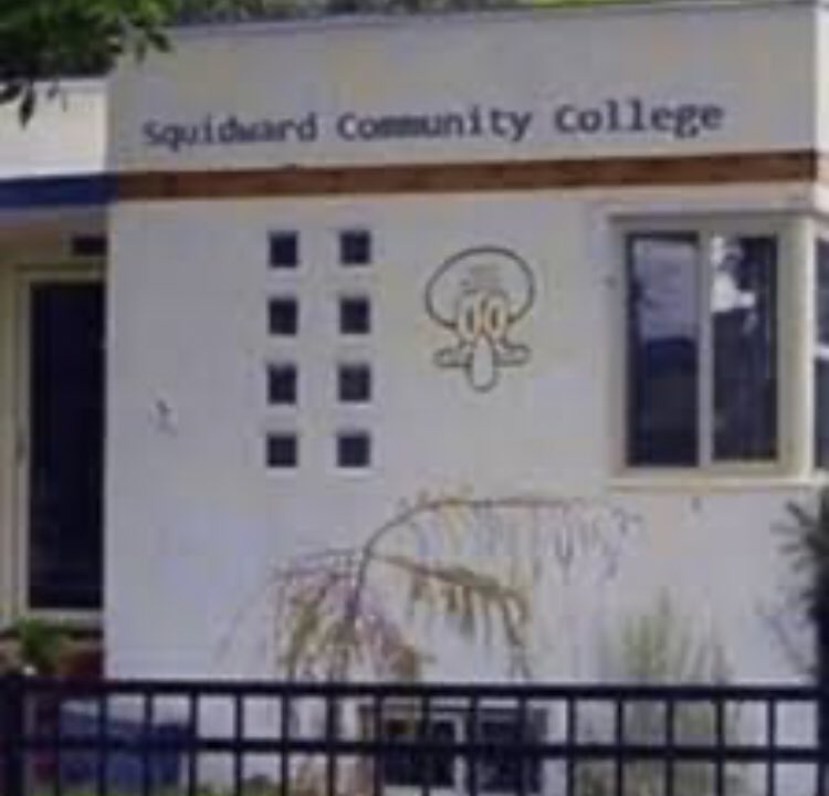 SnailUni's tweet photo. Snail University has acquired the rights to Squidward university! https://t.co/L6mtBfi2uD
