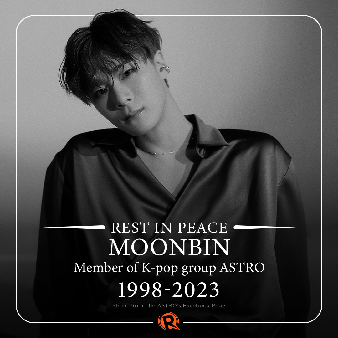 rapplerdotcom's tweet photo. REST IN PEACE.

Moonbin of South Korean boy group ASTRO passed away on Wednesday, April 19. He was 25.

His death was confirmed by Fantagio, ASTRO’s agency, on Thursday, April 20. https://t.co/FomwGYlO0a https://t.co/Ze3GLB1sF1