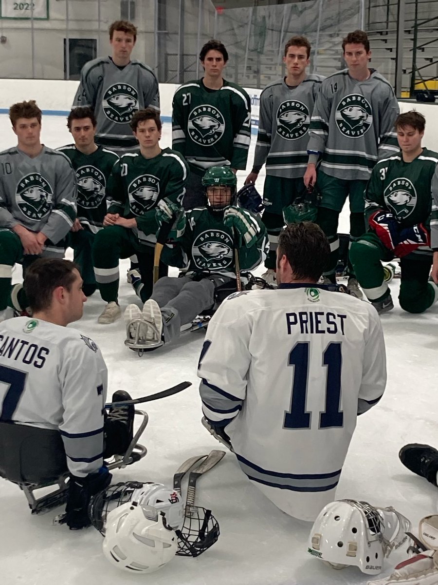 Great day for ⁦<a href="/ThibeaultJake/">Jake Thibeault</a>⁩ and our program as ⁦<a href="/NEPsledhockey/">Northeast Passage Sled Hockey</a>⁩ came to the Beaverdome for some sled hockey

Tremendous athletes, we are thankful for their time today to play with Jake and our team 
#TBOstrong #neverquit #Family