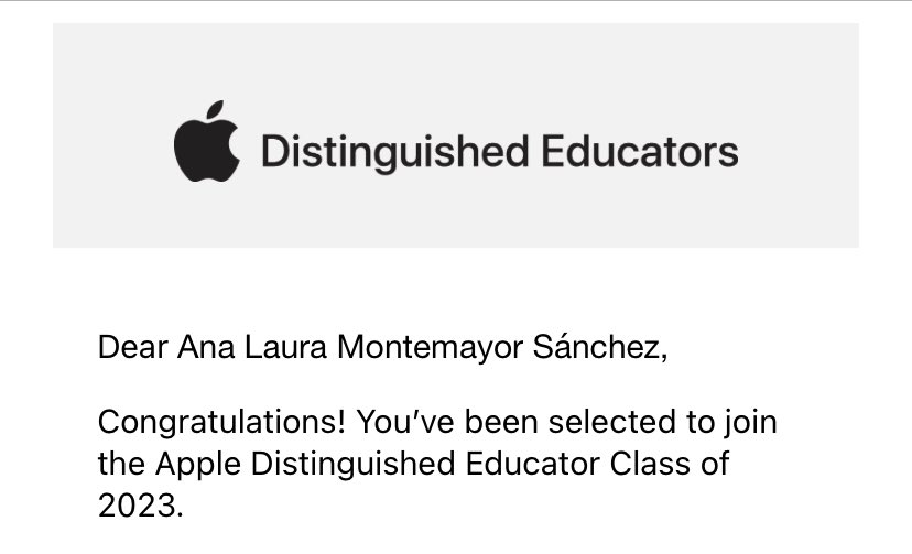 Thrilled and honored to be selected as an Apple Distinguished Educator! #ADE2023 #AppleEDUchat @AppleEDU