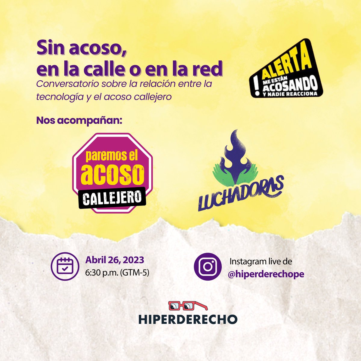 hiperderecho's tweet photo. #SICAC ¿Sabías que la tercera semana de abril se conmemora la Semana Internacional Contra el Acoso Callejero?
Acompañamos a conversar con @noacosocalles y @LuchadorasMX sobre las posibilidades del uso de Internet para la prevención y sanción de este tipo de violencia https://t.co/TbZrkLFX38
