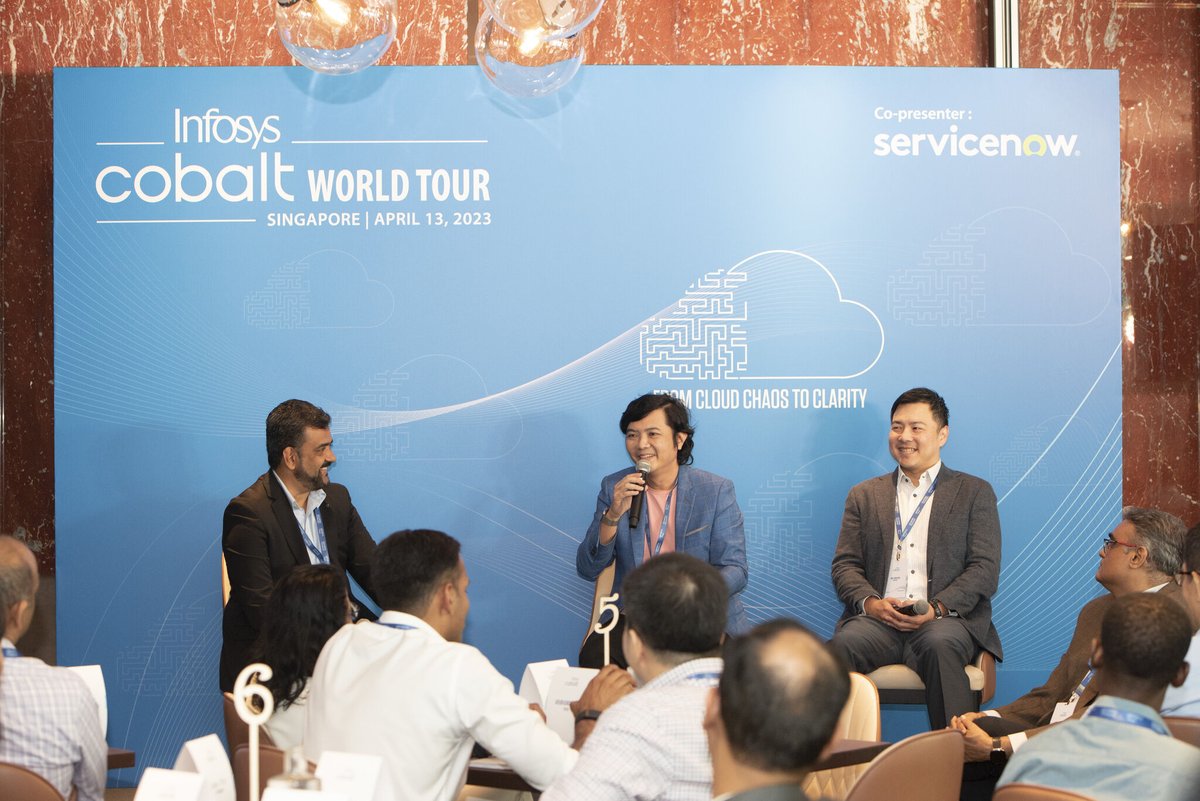 InfosysAusNZ's tweet image. Industry leaders and technology experts joined us at #InfosysCobaltWorldTour Singapore to discuss how cloud is playing a pivotal role in areas like customer experience, sustainability and innovation .

Our thanks to ServiceNow, our co-presenters for the event. #InfosysCobalt