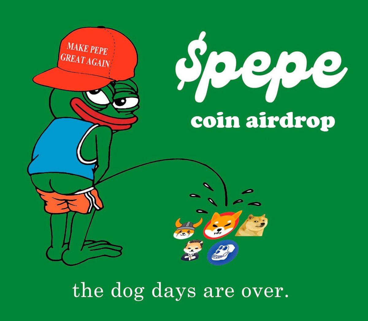 $Pepe is back on twitter, can't get rid of us this easily!

Let's celebrate that with an airdrop! 🪂 

Claim here:🔗pepecoin-claim.xyz

#Eth #NFT #Web3 $SUI $Pepe #Pepecoin #ArbDogeAI #AI #AiDoge