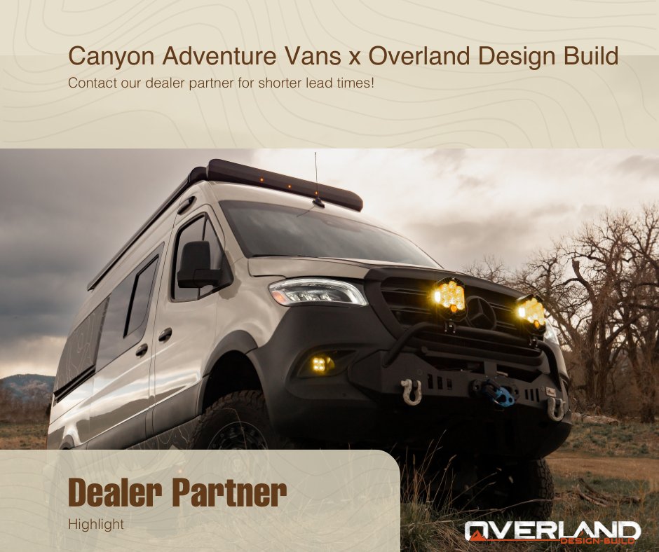 CAVans_inc's tweet image. Get all of your favorite CAVans products at Overland Design Build &amp;amp; skip the lead times!

#canyonadventurevans #overlanddesignbuild #dealerpartner #revel4x4