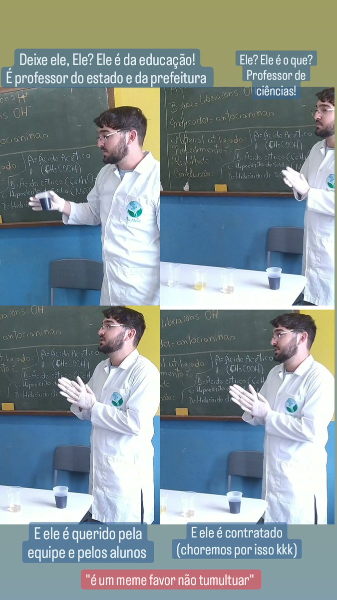 augustofds237's tweet photo. "Deixe ele, ele é da educação!
É professor do estado e da prefeitura
Ele? Ele é o que? Professor de ciências
E ele é querido pela equipe e pelos alunos
E ele é contratado" (kkkkkkkk essa parte quebra a gente kkkk) https://t.co/sC7654ehlx