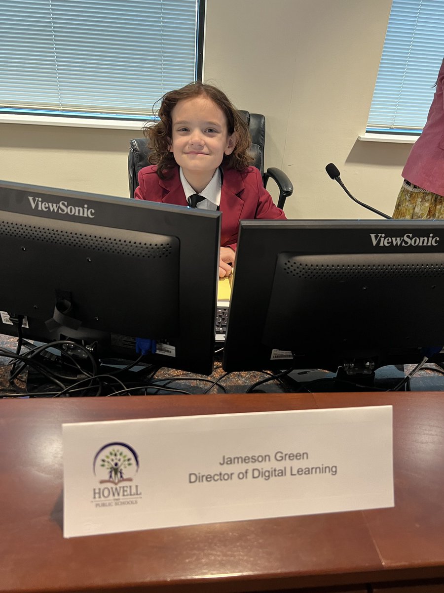 ReneeG117's tweet photo. I can’t thank the @HowellTwpK8 BOE enough for such an amazing experience with the student BOE day! J had the most amazing time! Also thanks to @ClaireEngleTech for showing him the ropes of being the Director of Digital Learning. You are so kind &amp; educational! @HowellTwpAldrch https://t.co/dzJfZsp2YS