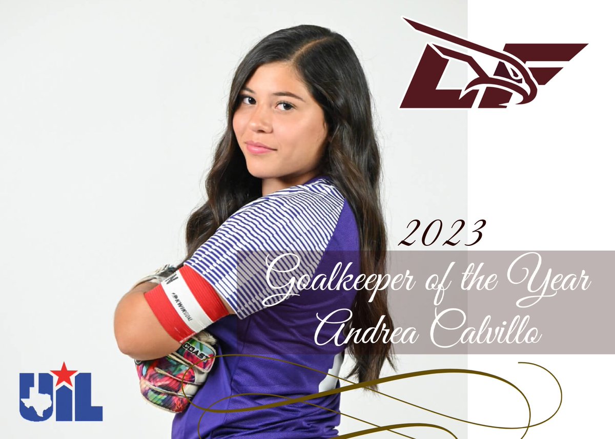 LFHSGirlsSoccer's tweet photo. Congratulations to TSC commit and Lady Falcon soccer player #1 Andrea Calvillo for being selected as the 2023 Goalkeeper of the Year. 
We are proud of you! 

Go Falcons! https://t.co/PuLhh6CHtL