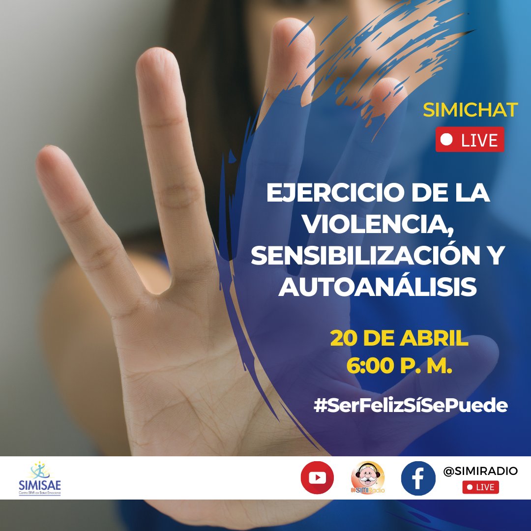 simisaemx's tweet photo. ¿Qué es el ejercicio de la violencia?🤔Aprende a identificarlo, reflexiona sobre tu propia conducta y conviértete en un agente de cambio. ¡Juntos podemos construir un mundo sin violencia! Conéctate hoy a nuestro #Simichat, a las 6:00 p. m., por @Simiradio.
#SerFelizSíSePuede https://t.co/3xmGoJSFRv