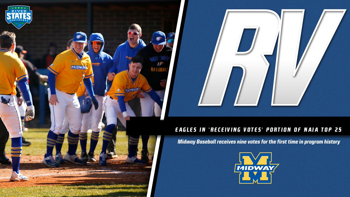 For the first time in program history, <a href="/MidwayUBaseball/">Midway University Eagles Baseball</a> is in the 'receiving votes' portion of the NAIA Top 25 Poll!

The Eagles received nine votes in the latest national poll!