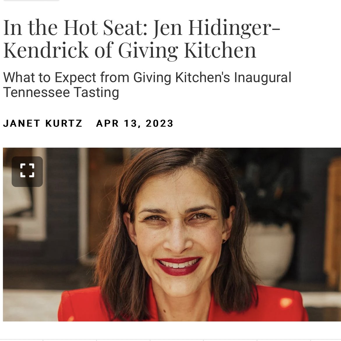 “After expanding into Tennessee only two years ago, Giving Kitchen is hosting their inaugural Tennessee Tasting on April 23. Find out more about @givingkitchen and this important organization.” - <a href="/NfocusMagazine/">Nfocus Magazine</a> 

Tickets available at givingkitchen.org!