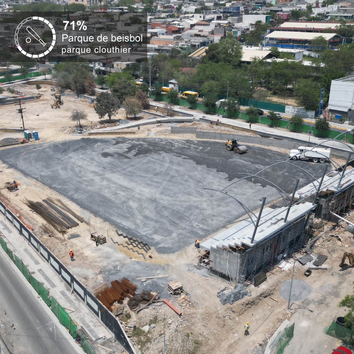SanPedroNL's tweet photo. ¡Parque Clouthier tiene todo! Crecemos para ti. 🚧👷🏼

✔️Área de Parkour 88%
✔️Parque de Beisbol 71%
✔️Área de Parque 80%

¡Gracias por tu paciencia! 🌳✨
#spgg #sanpedrogarzagarcia #parqueclouthier https://t.co/v5ztYcgKFj