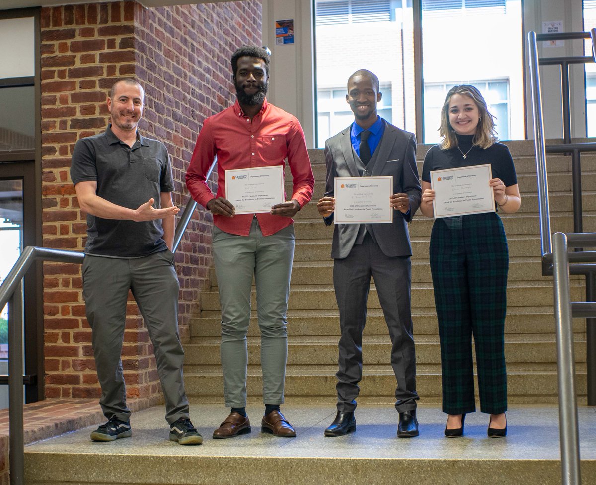 Our third year graduate students shared their research progress at our annual poster session this past week. The judges had the difficult task of identifying the top three presenters. Please join us in congratulating @KarlOcius, Bi Young (Eric) Tra and Olivia Murtagh!