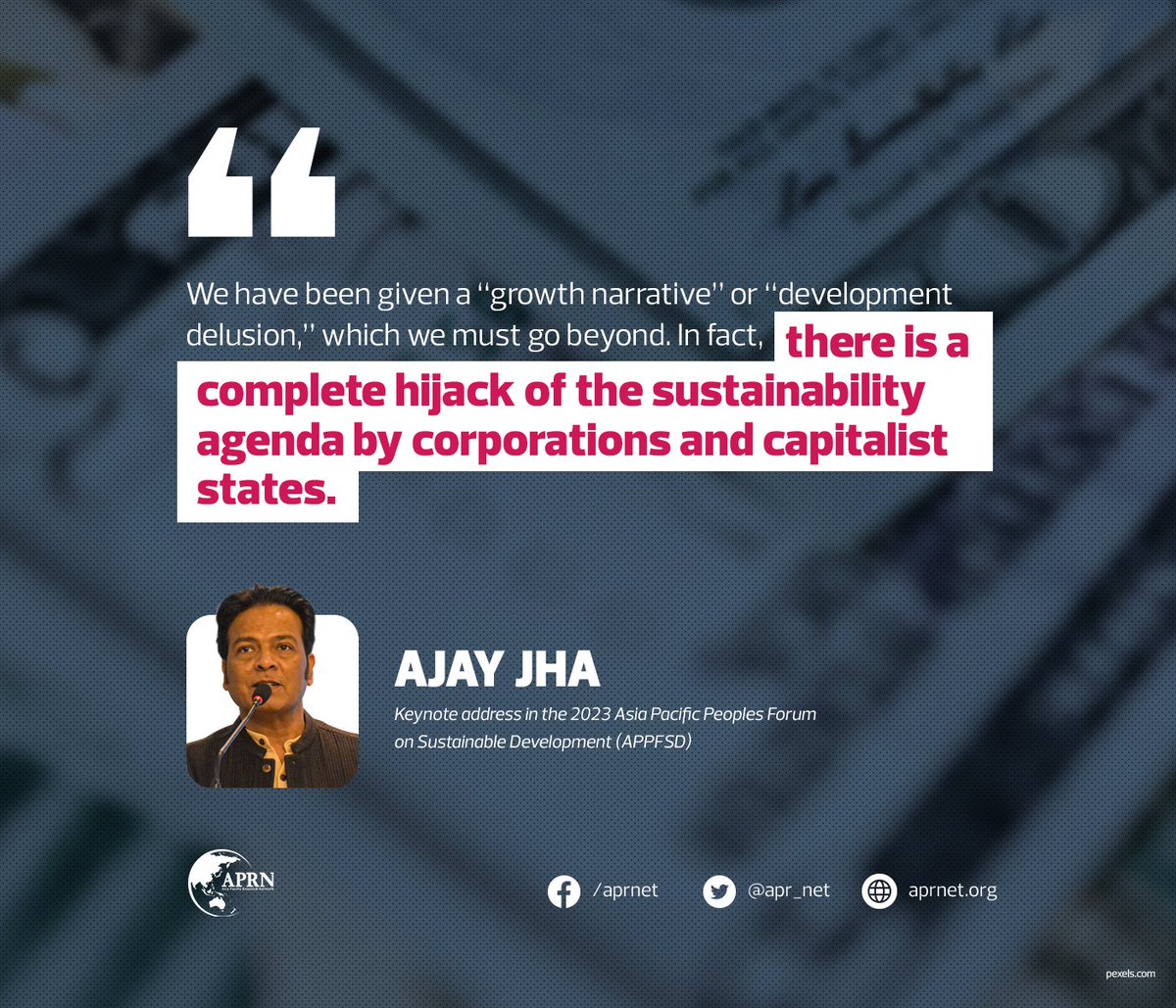 APR_net's tweet image. #ICYMI
In the recent @AP_RCEM People&apos;s Forum, @ajay_z  of @cecoedeconindia &amp;amp; Pairvi delivered his keynote address on the Agenda 2030 and the Development Delusion.

READ MORE: bit.ly/3okrw01
#DevelopmentJustice #APFSD2023 #APPFSD2023