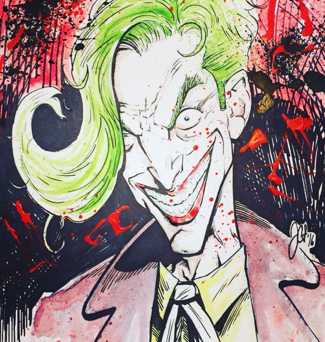 Throwback post #4! Posted in 2016! Joker and Batman! #joker #batman @dcofficial #art #traditionalart #myart #drawing #illustration #digitalart #comics #comicartist #illustrator #jchristopherschmidt #throwback #oldposts