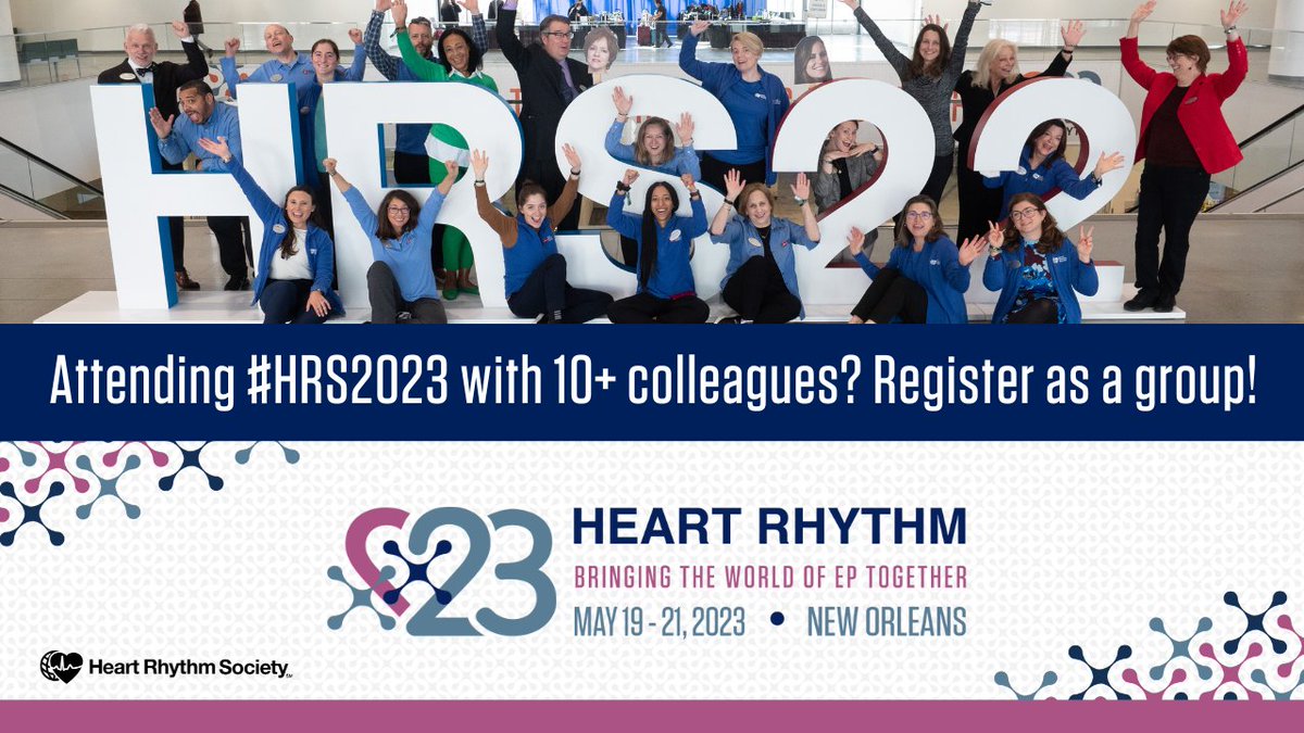 HRSonline's tweet image. Joining a group of 10+ for #HRS2023? Register as a group for the added conveniences of attendee name changes at no cost until May 1 and bulk badge pickup!

REGISTER AS A GROUP &amp;gt; bit.ly/3ma9ZXK
LEARN MORE &amp;gt; bit.ly/3LRDXXc

#EPeeps #GroupRegistration #MedEd
