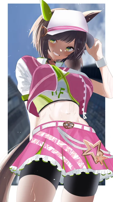 「トレーナー!最近急に暑くなったりするから水分補給はこまめに摂るのが大事なの!」#アイネスフウジン #ウマ娘 