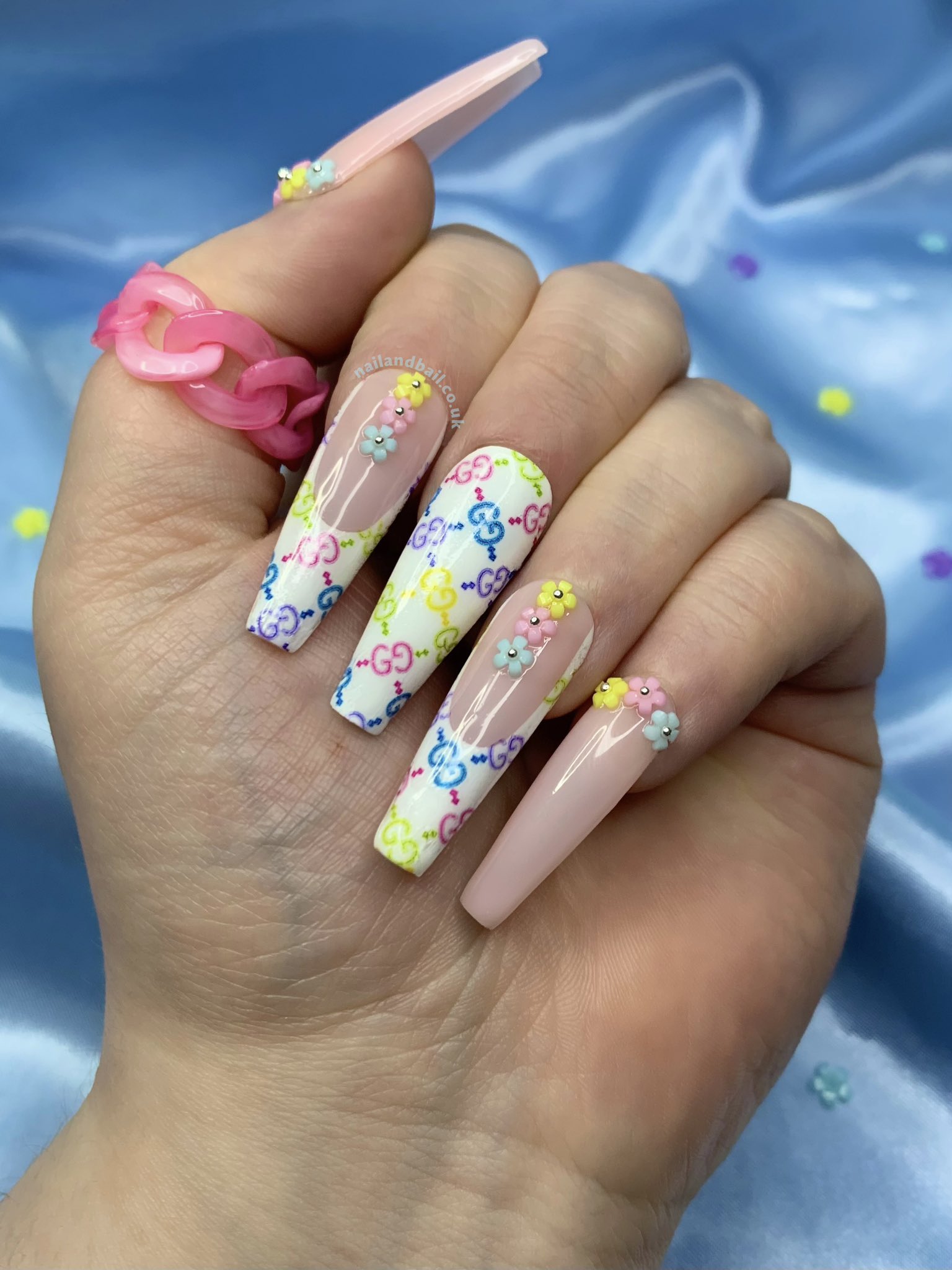 Blue Hello Kitty Louis Vuitton Press On Nails - Nail & Bail - Best