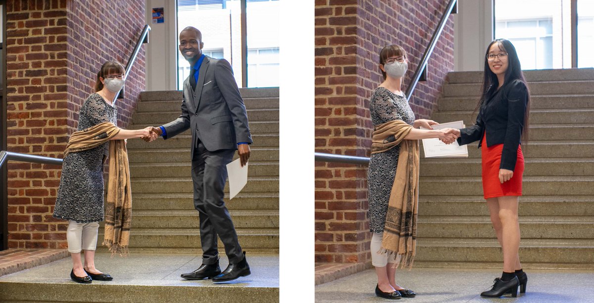 ChemistryUVA's tweet photo. We are very proud to honor three graduate students for their leadership on Diversity, Equity and Inclusion 
 #DEI initiatives: Qianqian Shao received the DEI Fellowship Leader Award while Akachukwu Obi and Bi Youan (Eric) Tra received the DEI Recruitment Leader Award https://t.co/tgRzZbuQA2
