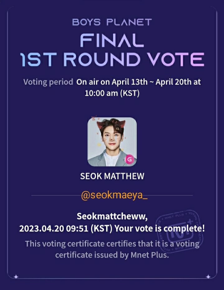 seokmaeya_'s tweet photo. 4/20/23
#OnlyForMATTHEW
#Matthew1Pick
#SEOKMATTHEW
#BOYSPLANET https://t.co/CQXYLKWo7D