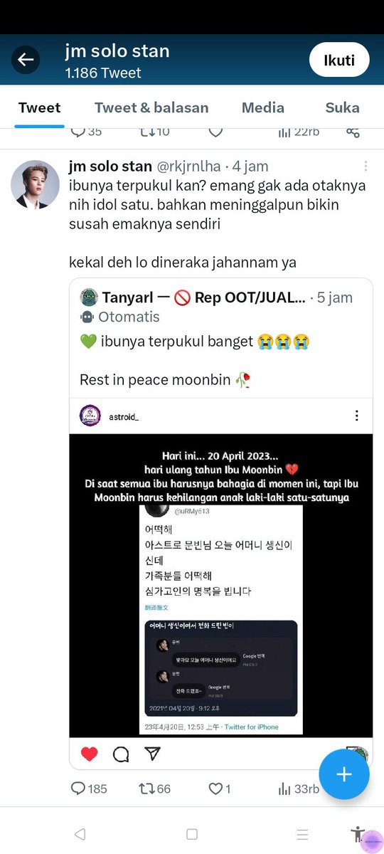 arohaconfess's tweet photo. Arc! Roha mau minta tolong buat report akun ini. Udah nyebar hate soal moonbin😭
  https://t.co/nipD6W2VqC https://t.co/QTP0KhXRrK