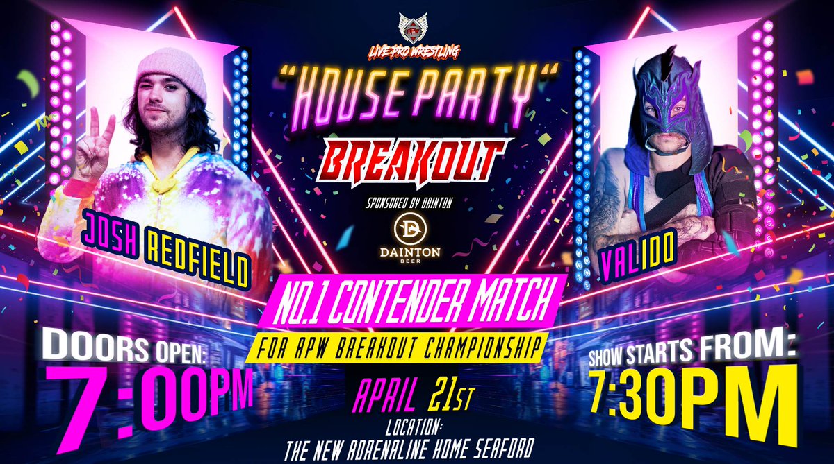 AdrenalinePW's tweet photo. FOUR BIG CONFIRMED MATCHES!!!
Tomorrow night at #APWHouseParty π₯³π₯³π₯³
- #JaysonKrash v @ThatValiantKid
- @JoshRedfield95 v @the_SC_Valido
- @jordansamson95 v @NatashaV_PW
- #KrisLaw v #LukeReznor v @Inmate00211
π£ 5/37 Brunel Road, Seaford
π Limited at the door tomorrow https://t.co/z5uARCVdnm