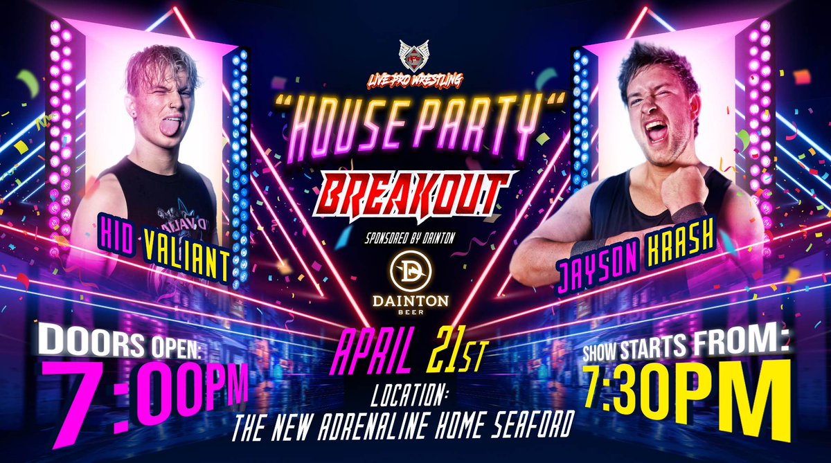 AdrenalinePW's tweet photo. FOUR BIG CONFIRMED MATCHES!!!
Tomorrow night at #APWHouseParty π₯³π₯³π₯³
- #JaysonKrash v @ThatValiantKid
- @JoshRedfield95 v @the_SC_Valido
- @jordansamson95 v @NatashaV_PW
- #KrisLaw v #LukeReznor v @Inmate00211
π£ 5/37 Brunel Road, Seaford
π Limited at the door tomorrow https://t.co/z5uARCVdnm